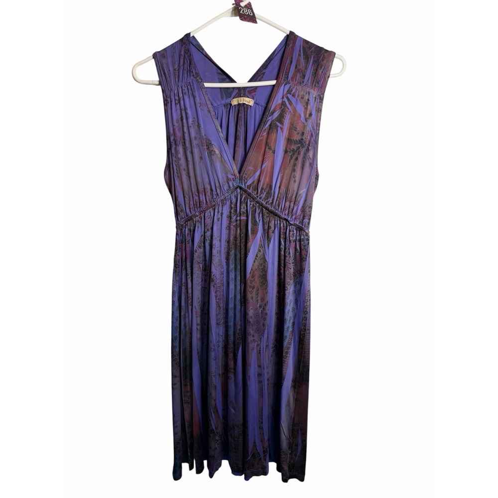 b friends womens purple sleeveless tank top dress flowy size medium